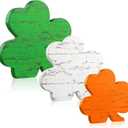 Yookeer 3 Pieces St. Patrick's Day Decorations Wooden Shamrock Table Signs Saint Patty's Day Shamrock Decorations Irish Themed Table St. Patricks Centerpiece for Home Desk Office Party(Rustic)