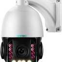 SV3C 20X Zoom PTZ POE Camera Outdoor 5MP Camera, Auto Tracking Auto Focus 360 Home Security Camera, HD200FT IR Auto Night Vision Waterproof Motion Detect Remote Access, ONVIF, Camhipro, SD Card Slot