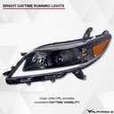 Alpha Owls Sequntial LED PRO Series Projector Headlights with Switchback Dynamic LED Strip|Compatible With 2011-2020 Toyota Sienna|8742303|Black Amber