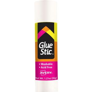 Avery 00196 Permanent Glue Stic, White Application, 1.27 oz. Stick, 5 Packs Avery 00196 Permanent Glue Stic, White Application, 1.27 oz. Stick, 5 Packs