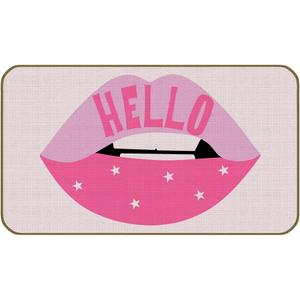UINHMOP Hello Pink Lips Preppy Decorative Doormat 17 30 Inch,Preppy Welcome Floor Mats,Flat Design Decor for Home Girls Room Dorm Outdoors Indoor Entryway,Teen Girls Gifts