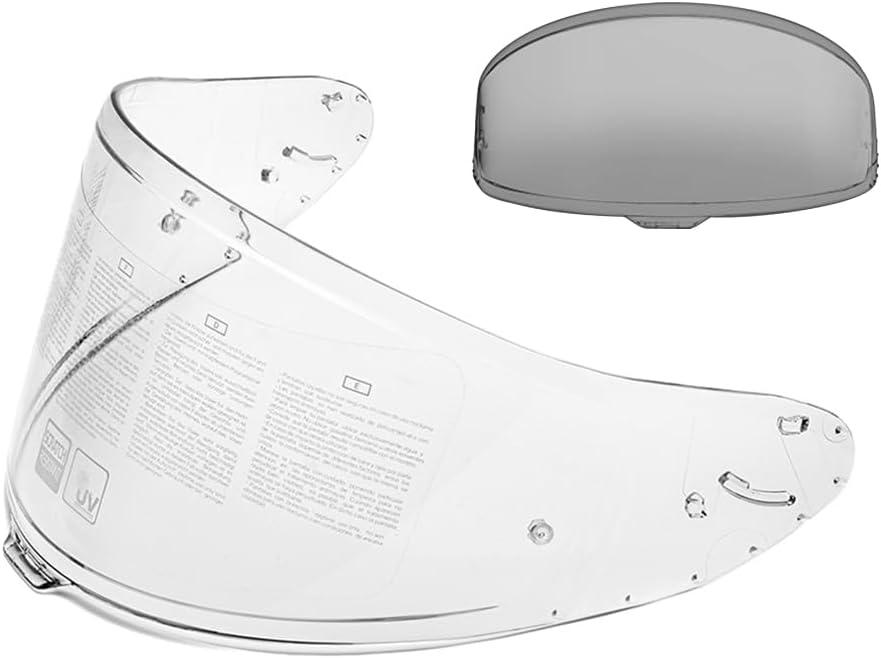 Full Face Motorcycle Helmet Shield Transition Photochromic Visor Compatible with Shoei RF-1400,Z-8 and NXR2 Helmets, Replacement Helmet Shield Self-Tinting Sun Visor Clear-to-Light Grey