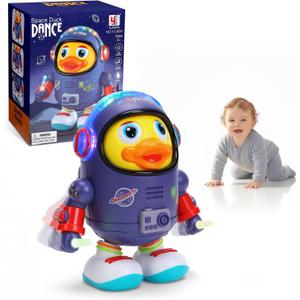 Dancing Space Duck Toy, Space Duck Dancing Musical Interactive Toy, Walking Duck Baby Robot, Electric Dancing Duck Toy Baby Musical Toys, Cute Singing Walking Duck Toys with Music LED Lights
