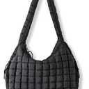 Puffer Tote Bag for Women Large Quilted Puffy Lightweight Carryall Crossbody Tote Bag for Women