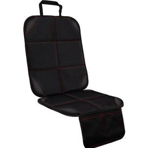 SMART ELF Car Seat Protector, Large Auto Protector for Child Seats with Thickest Padding and Non-Slip Backing Mesh Pockets for SUV, Sedan, Truck, Leather and Fabric - Black