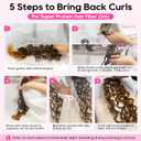 REECHO Curly Hair Extensions - 4PCS 18" GoGo Curly Clip in Hair Extensions 100% Super Protein Hairpieces with Invisible Lace Weft Silky Natural Look for Women - Chocolate Brown with Golden Highlights