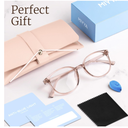 miyya Blue Light Blocking Glasses Women, Fashion Round Transparent Anti Blue Light Glasses with Anti Eyestrain & UV Glare