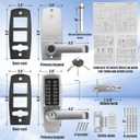 Mechanical Door Lock, Mechanical Push Button Lever Lock, Keyless Entry Commercial & Residential, Water-Proof Zinc Alloy, Easy to Install, for Garden, Yard, Garage