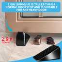 Strongest Heavy Duty Door Stoppers - Tall Door Stop Wedge Large Door Stoppers for Bottom of Door, Tall up to 2.6 in Doorstop Zinc Alloy and Silicone Made Suits Any Heavy Door Any Smooth Floor(2black)