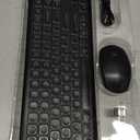 Wireless Keyboard and Mouse Combo, RGB Backlit, Rechargeable & Light Up Letters, Full-Size, Soft Typing, Sleep Mode, 2.4GHz Quiet Keyboard Set for Mac, Windows, Laptop, PC, Trueque KM42Pro (Black)