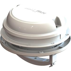 MAXXAIR Maxxfan Dome 6" Round 12V Ventilation Fan - Compact Solution for Rooftop or Sidewall Ventilation, Exhaust Only, Removable Screens, Fan Guard Rain Shield, Moisture Control, White (00-03812W)