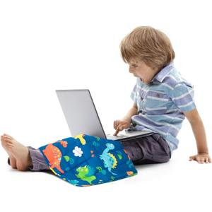 Sivio Weighted Lap Pad 2lbs, Cotton Weighted Blanket Sensory Weighted Lap Blanket Indoor Outdoor, 19 x 21 Inch, Blue Dinosaur