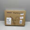 KIRKAS 10X Magnifying Glass with Light, 2,200 Lumens LED Magnifying Lamp with Clamp, Stepless Dimmable Real Glass Lens Magnifier, Adjustable Arm Workbench Light for Close Work Hobby Repair - White