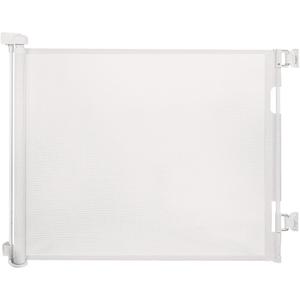 Retractable Baby Gate for Stairs – 33” Height, Expands up to 55” Width – Safety Gate for Infants, Toddlers, Dogs & Pets – Easy Install, Secure Closure, White Mesh Design for Indoor & Outdoor Use