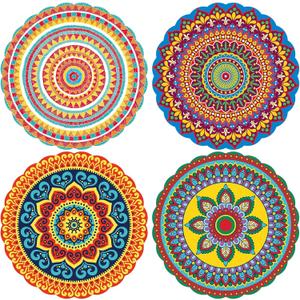 Dunzoom 36 Pcs Fiesta Place Mats 13 Inches Cinco De Mayo Disposable Placemat Paper Mexican Placemats Mexican Table Mats Paper Doilies Decoration for Birthday Party Supplies Kitchen Dining Wedding
