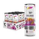 CELSIUS GALAXY VIBE Sparkling Strawberry Watermelon, Sugar Free Energy Drink, 12 Fl Oz (Pack of 12) (EXP 01/01/27)