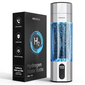 MOVOCA Upgrade Hydrogen Water Bottle, Up to 6400PPB Hydrogen Water Generator -SPE PEM Tech, 7 OZ Food-Grade PC Hydro Water Machine, Health Care Gifts for Husband, Wife, Family, Friends, Travel
