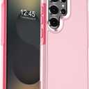 Designed for Samsung Galaxy S25 Ultra Case, [Military Drop Protection] [Dual Layer Structure Design] Heavy Duty Shockproof Non-Slip Phone Cover for Galaxy S25 Ultra, Light Pink