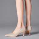 Women's Closed Toe High Heels Dress Pointed Toe Wedding Classic Pumps Daily Shallow Mouth Shoes Stilettos Party Prom Work Formal Shoes Office Event Comfort Heels (10, Nude)