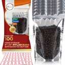 BELLE KR 5x8 Mylar Bags with Window Stand Up - Pack Of 100, 7.5mil Thick - Clear Front Pint Mylar Bags for Food Storage and Freeze Dried Candy - Bonus Labels Included