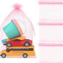 Sweetude 30 Pcs 16 x 24 Inches Extra Large Drawstring Organza Bags Mesh Gift Drawstring Pouches Mesh Jewelry Bags for Party Wedding Favor Candy Vegetables Growing Plants (Pink)