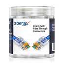 100-Pack RJ45 Cat6 Pass Through Connector RJ45 Modular Plugs for Solid or Stranded UTP Cable