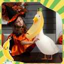 Coume Banana Porch Goose Outfit Summer Clothes for 23" High Cement or Plastic Goose for Lawn Clothing Porch Garden Yard Costume Duck Decorations Halloween Decor