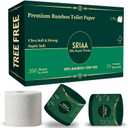 100% Bamboo Tree-Free Toilet Paper 24 Premium Family Mega Rolls, 3-Ply, 300 Sheets Per Roll Ultra Soft & Strong, Plastic-Free Packaging, Septic Safe, FSC Certified We Save Trees