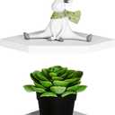 WELLAND 7-Inch Floating Corner Shelves Set of 2, Wall Mounted Storage Shelf with White Finish for Bedroom, Living Room, Bathroom, Display Shelf for Small Plant, Photo Frame, Toys and More