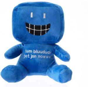 Blue Little Man Plush Stuffed Figure Pillow for Game Fan, Home Decor (D)