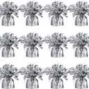 Silver Balloon Weights, Heavy Balloon Weight Pack of 12 Metallic Foil Weights for Balloons, Birthday Party & Wedding Table Centerpiece Ballon Weight 4.8 DIY Ballon Weights for Helium Balloons