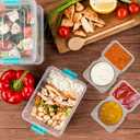 2 x UVHJW 20 Set Reusable Snack Containers, 2-Compartment Dipping Containers with Lid for Refrigeration, Portion Control, Outdoor Takeaway Sauce Dip Case