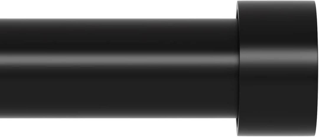 Extra Long Curtain Rod 30 to 226 inch, Heavy Duty Curtain Rods for Windows with Modern End Caps, 1 inch Black Drapery Rods Set for Outdoor Patio, Adjustable Curtain Rod for Room, Black