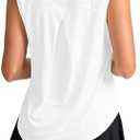 SANTINY Women's Sleeveless Workout Tops Breathable Lightweight Active Tennis Yoga Shirts Athletic Running Tank Tops for Women XL