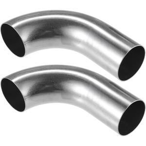 2 Pcs Bend Elbow Pipe Tube, 1.5" OD 4.72" 2.95" Leg 90 Degree DIY Exhaust Pipe Intercooler Air Intake Tube Universal for Car Truck Durable 304 Stainless Steel Silver Tone