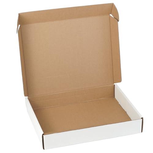 13"x10"x2" Shipping Boxes Set of 5, White Corrugated Cardboard Box Literature Mailer