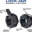 Lock-Jaw Barbell Collars Sport Olympic Barbell Clamps 2 Pcs Heavy Duty Bar Clamps for 2 & 50mm Olympic Bars Secure Weight Bar Clamps for Strength Training & Home Gym Accessories Black