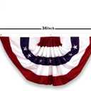 2 x Pleated Bunting American Flag Embroidered Stars for July 4th Independence Day