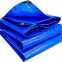 Blue Poly Tarp 26.25x39.37ft, Thick Plastic Tarp Heavy Duty, Waterproof Tarpaulin with Metal Grommets, Multipurpose Protective Cover High Durability Rip and Tear Proof