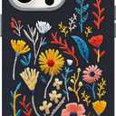 OtterBox iPhone 15 Pro Max Symmetry Series Cactus Leather Embroidery for MagSafe - Enchanted Garden Blue