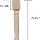 29 Inch Wood Table Legs Unfinished Wooden Coffee Table Legs for Furniture Set of 4 Unfinished Wood Furniture Legs DIY Bench/Desk/Dinning Table (29 Inch)