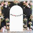 6.6FT Arch Backdrop Cover Spandex Fitted Wedding Arch Covers,Round Top Double-Sided Chiara Arch Covers for Party Wedding Birthday Ceremony Event Banquet Decoration(White)
