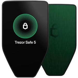 Trezor Safe 5 - Crypto Hardware Wallet with Secure Element & Passphrase, Color Touchscreen and Haptic Feedback, Protect your Bitcoin and Digital Assets (Green Beryl)
