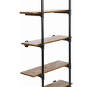 24" Pipe Shelving Wall Mounted Rustic Metal Floating Shelves, Wall Mount Bookshelf 4 Tier, Real Wood Book Shelves Shelf, Vintage Retro Wall Shelves for Kitchen Bar Office