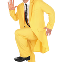 fun shack Adult Yellow Man Costume, Mens Zoot Suit, 90s Movie Character Costume For Men, Halloween Costume XL