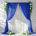 MODFUNS Royal Blue Chiffon Curtain Drapes 29x120 Inch 2 Panels Sheer Curtains Backdrop Wedding Drapes for Backdrop Tulle Backdrop Panels for Wedding Background Curtains for Stage