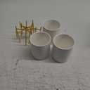 Utensil Caddy for Weddings and Parties,Sturdy Metal and Ceramics, Decorate Kitchen and Dining Table, White Gold, S0017