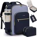 LOVEVOOK 40L Travel Backpack for Women & Men, Airline Approved Carry On Luggage with 3 Packing Cubes, TSA Overnight Bags, Waterproof Personal Item Bag, Weekender Essentials Backpacks fits 17" Laptop (Ink Blue-grey Blue-black)