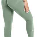 Soul Collection Seamless Scrunch Effortless Leggings Workout Regular Length (Small, Short/Regular Length Sage Green)