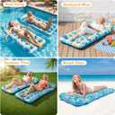 Stonful 2 Pack Inflatable Pool Float Mat, Giant Pool Floats Adult Size with Headrest, Lake Float Raft Water Lounger, Multi-Purpose Swimming Pool Floats for Pool Party, Summertime Beach, Outdoor, 75"L x 34"W